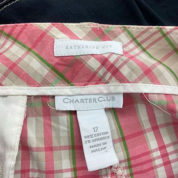 Charter Club Sz. 12 Pink Plaid Shorts - Picture 2 of 3